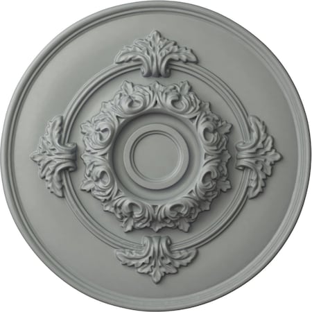 Ekena Millwork Monique Ceiling Medallion (Fits Canopies up to 3 3/4"), 13 3/4"OD x 1"P, Primed White CM13MO